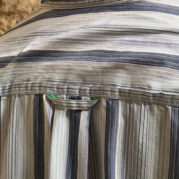 Tommy Bahama Cotton Blue Striped Men's Button Down Shirt with Pocket Size XL - Picture 5 of 6